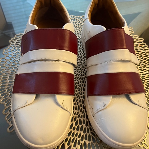 Mens Bally sneakers Velcro straps white and red size 10.5 - Picture 3 of 4
